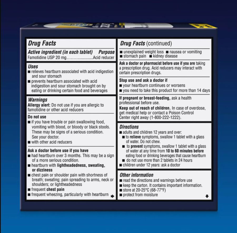 Zantac 360 Maximum Strength Acid Reducer, 20 mg Tablets, 90 ct.